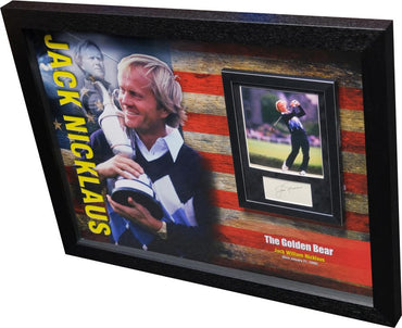 Jack Nicklaus Signed Whitecard Framed Display - Memorabilia Framers Shop