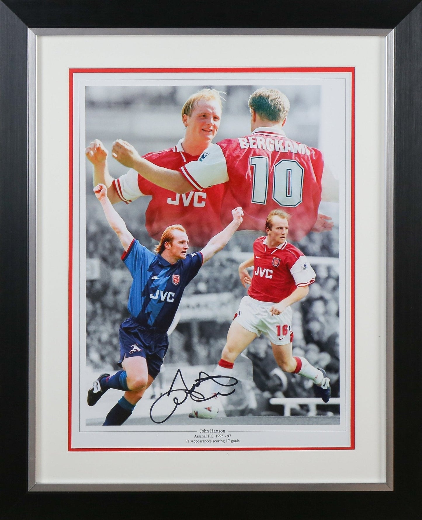 John Hartson Signed Arsenal 12x16 Photograph Framed Display - Memorabilia Framers Shop