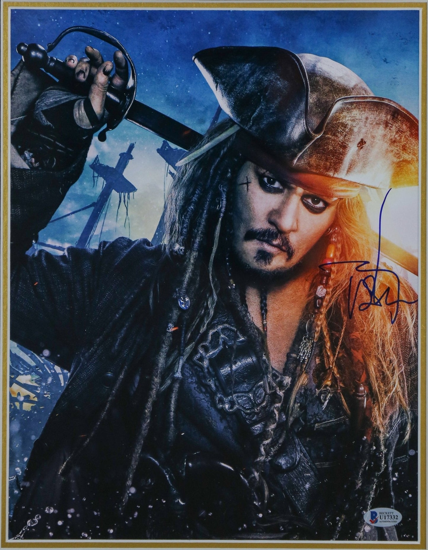 Johnny Depp Signed Pirates of The Carribean 12x16 Photograph Framed Display - Memorabilia Framers Shop