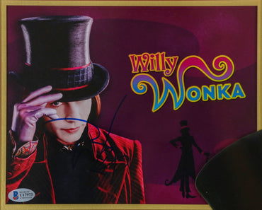 Johnny Depp Signed Willy Wonka 12x8 Photograph Framed Display - Memorabilia Framers Shop