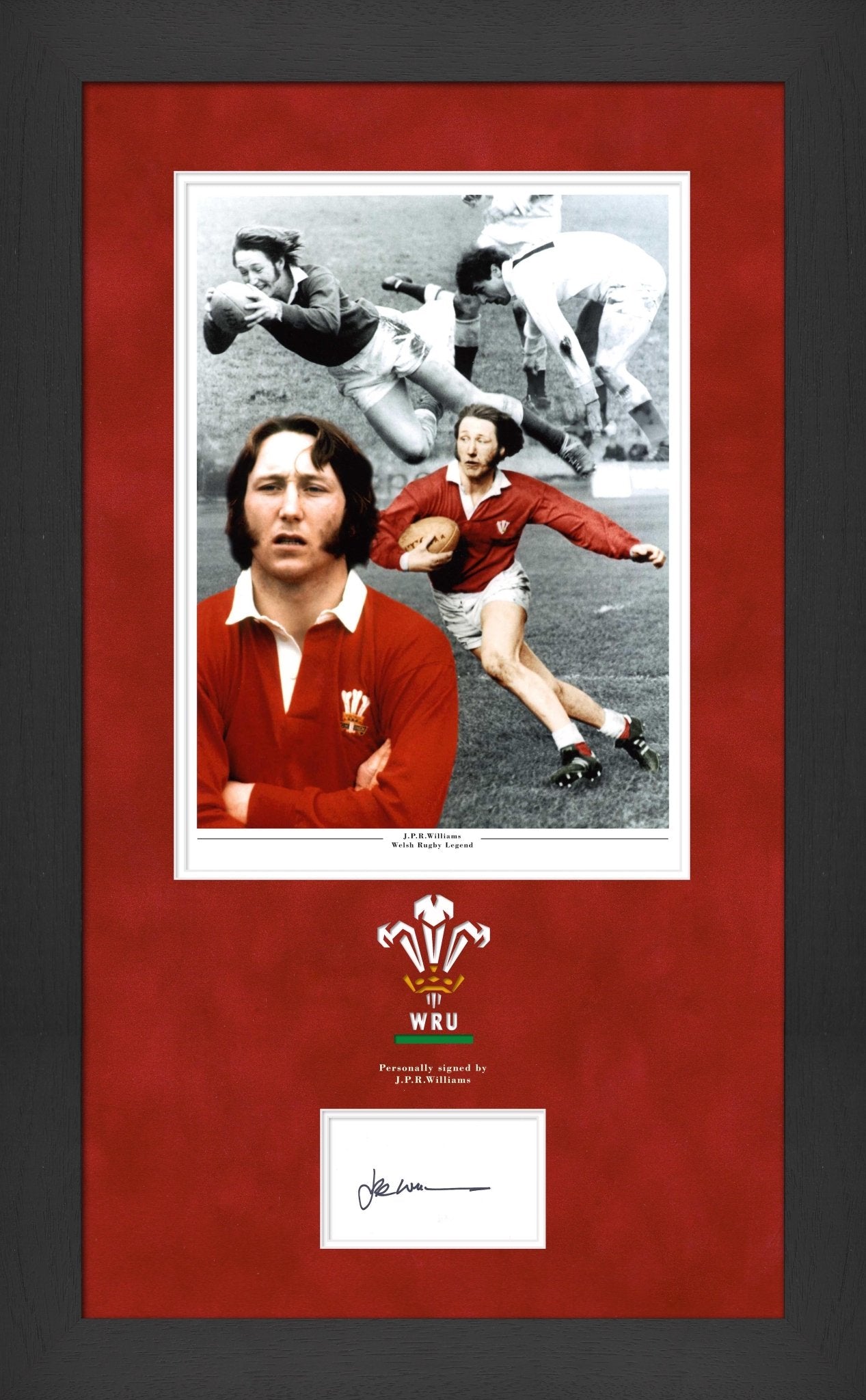 JPR Williams signed whitecard England Rugby - Memorabilia Framers Shop