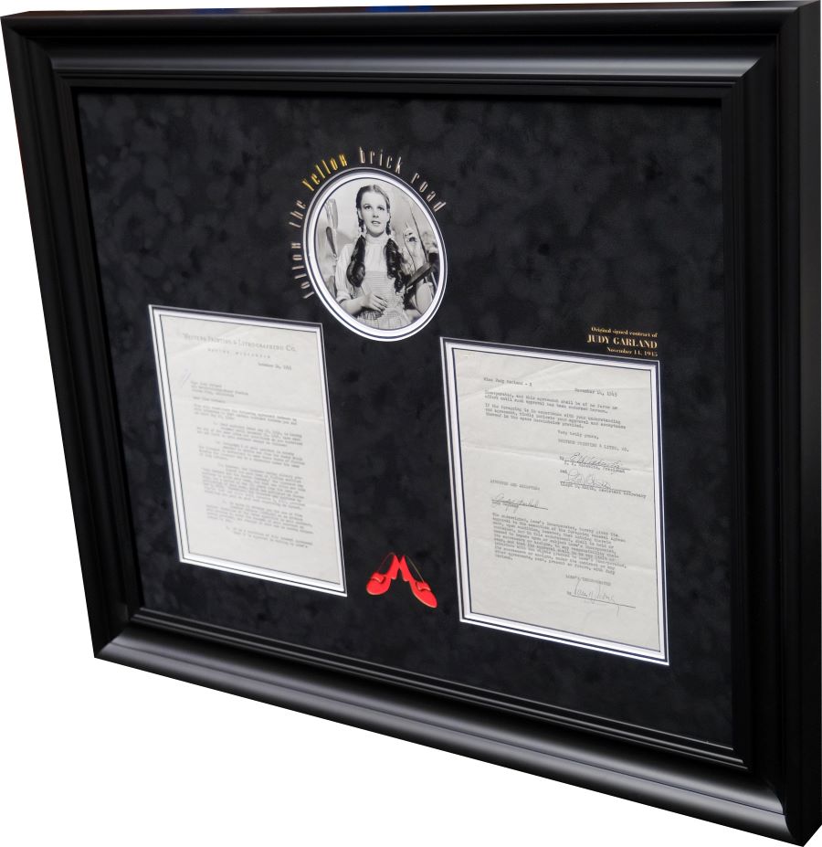 Judy Garland Signed Original Contract Display - Memorabilia Framers Shop