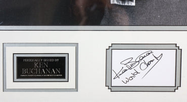 Ken Buchanan Signed White card Framed Display - Memorabilia Framers Shop