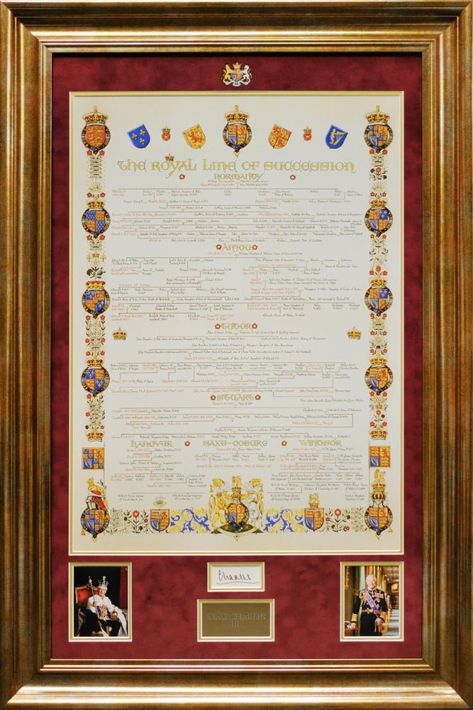 King Charles III signed white card display - Memorabilia Framers Shop