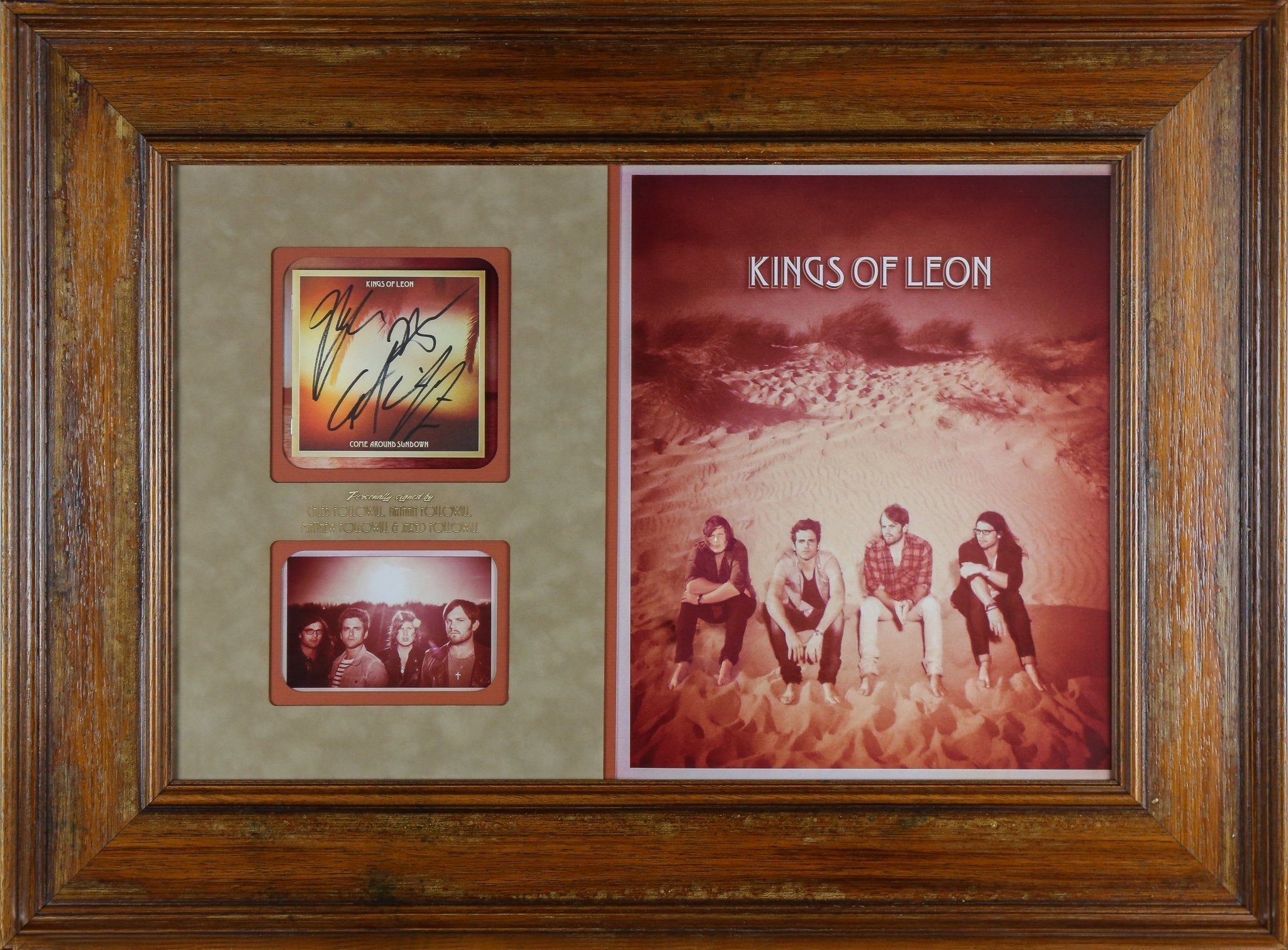 Kings of Leon group Signed Booklet Framed Display - Memorabilia Framers Shop