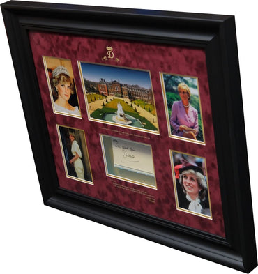 Lady Diana Montage With Signed Message White Card - Memorabilia Framers Shop