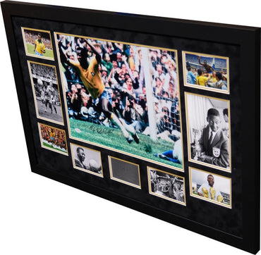 Large Pele Signed Photograph Framed Display - Memorabilia Framers Shop