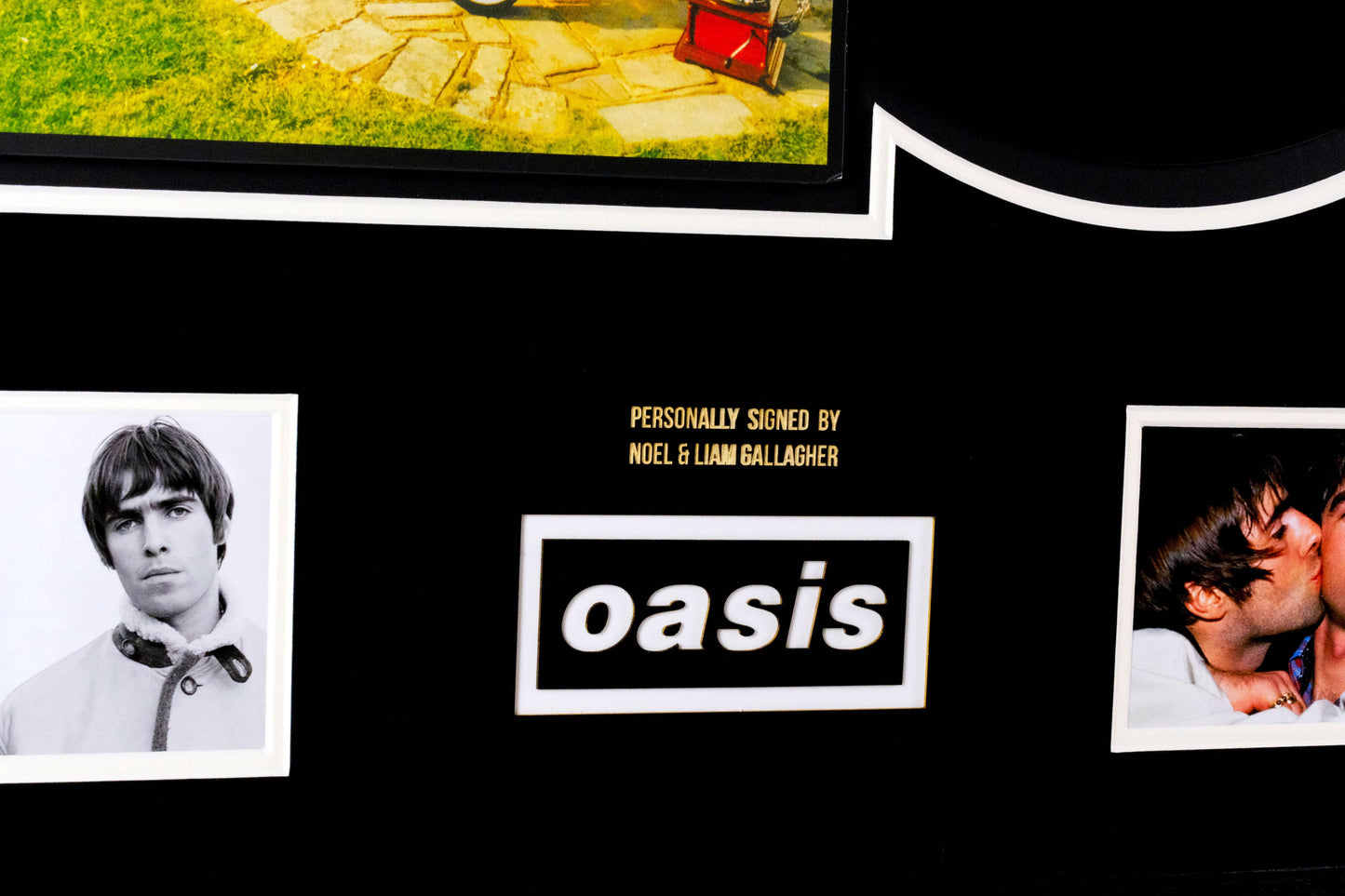 Oasis Dual Signed Framed Vinyl Display
