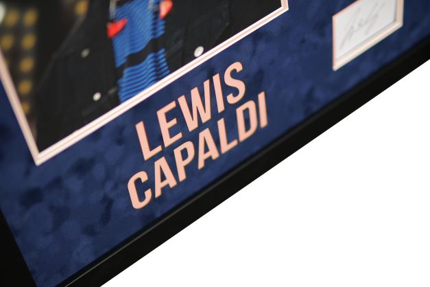 Lewis Capaldi Signed White Card Display - Memorabilia Framers Shop