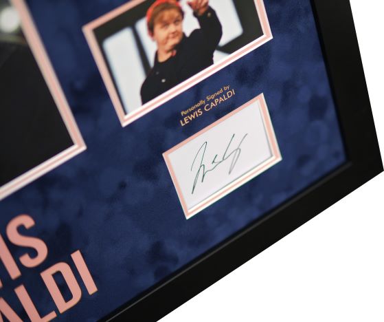 Lewis Capaldi Signed White Card Display - Memorabilia Framers Shop