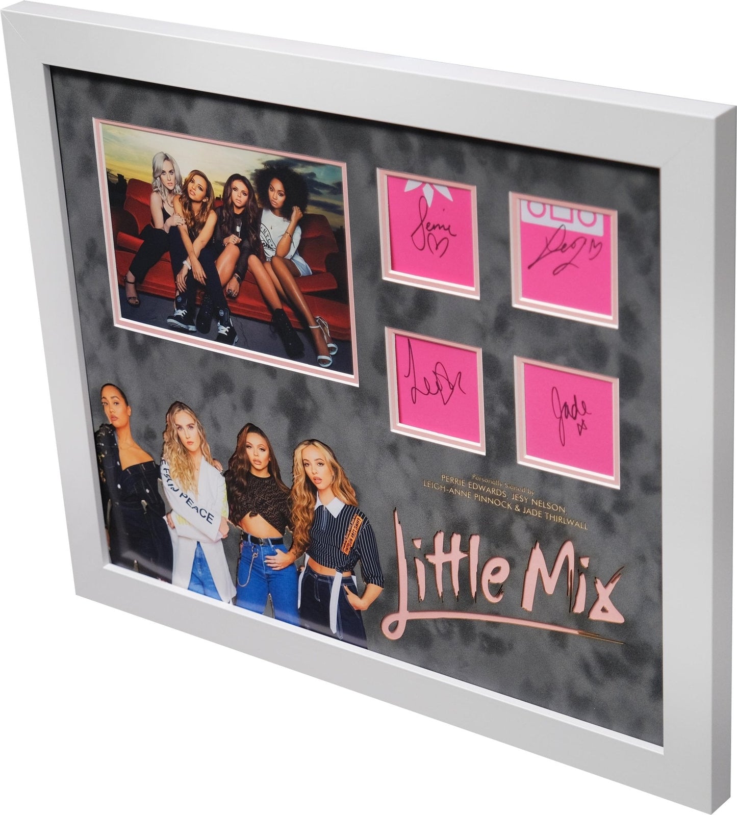 Little Mix Signed White card Framed Display - Memorabilia Framers Shop