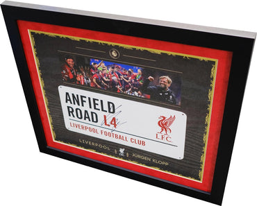 Liverpool FC signed road sign by Jurgen Klopp - Memorabilia Framers Shop