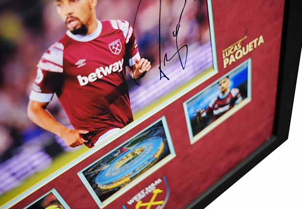 Lucas Paqueta signed photo West Ham - Memorabilia Framers Shop