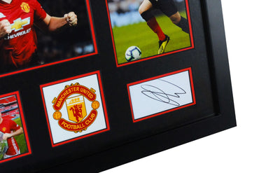 Luke Shaw Signed White Card Framed Display
