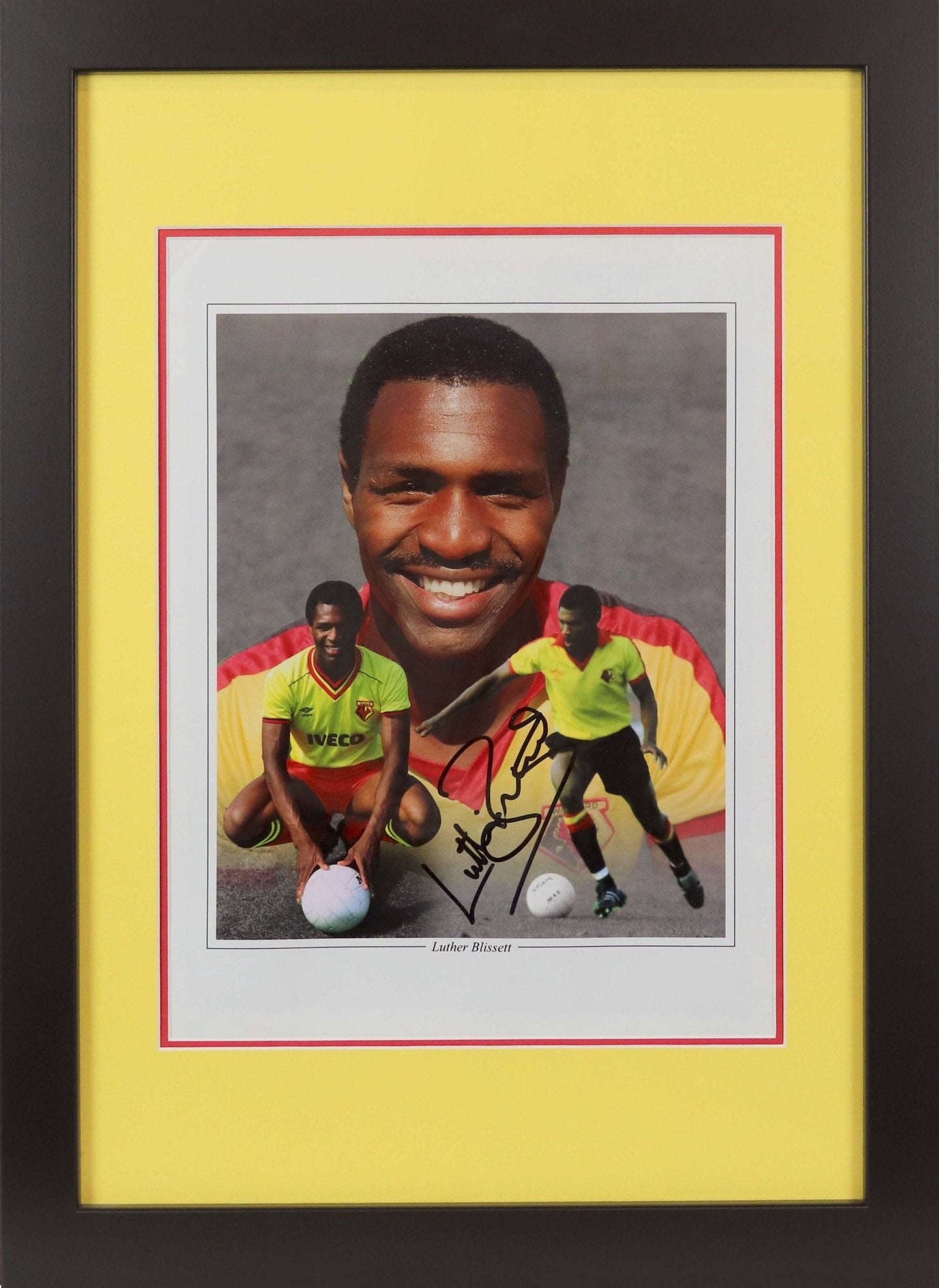 Luther Blissett signed photo Watford - Memorabilia Framers Shop