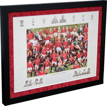 Manchester United Legends Framed Photograph Display - Memorabilia Framers Shop