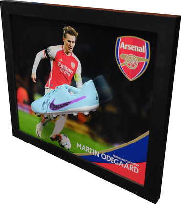 Martin Odegaard signed boot Arsenal - Memorabilia Framers Shop