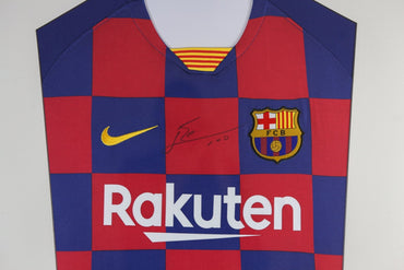 Messi Signed Shirt Framed Display - Memorabilia Framers Shop