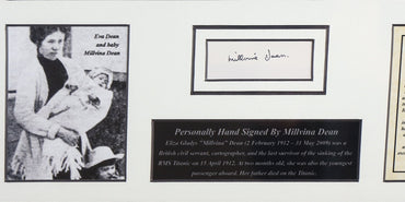 Milvena Dean signed Titanic Framed Display - Memorabilia Framers Shop