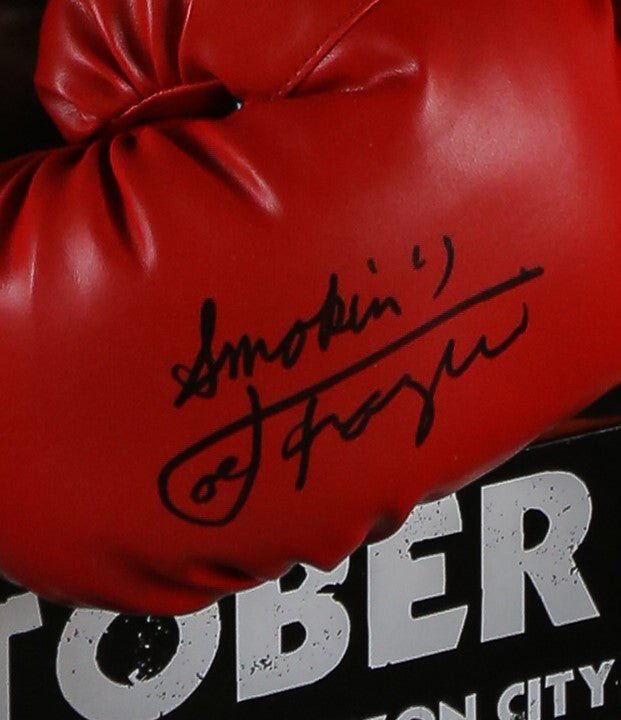 Muhammad Ali and Joe Frazier Signed Thriller In Manilla Gloves Framed Display - Memorabilia Framers Shop