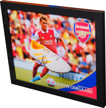 Odegaard Signed Arsenal Boot Framed Display - Memorabilia Framers Shop