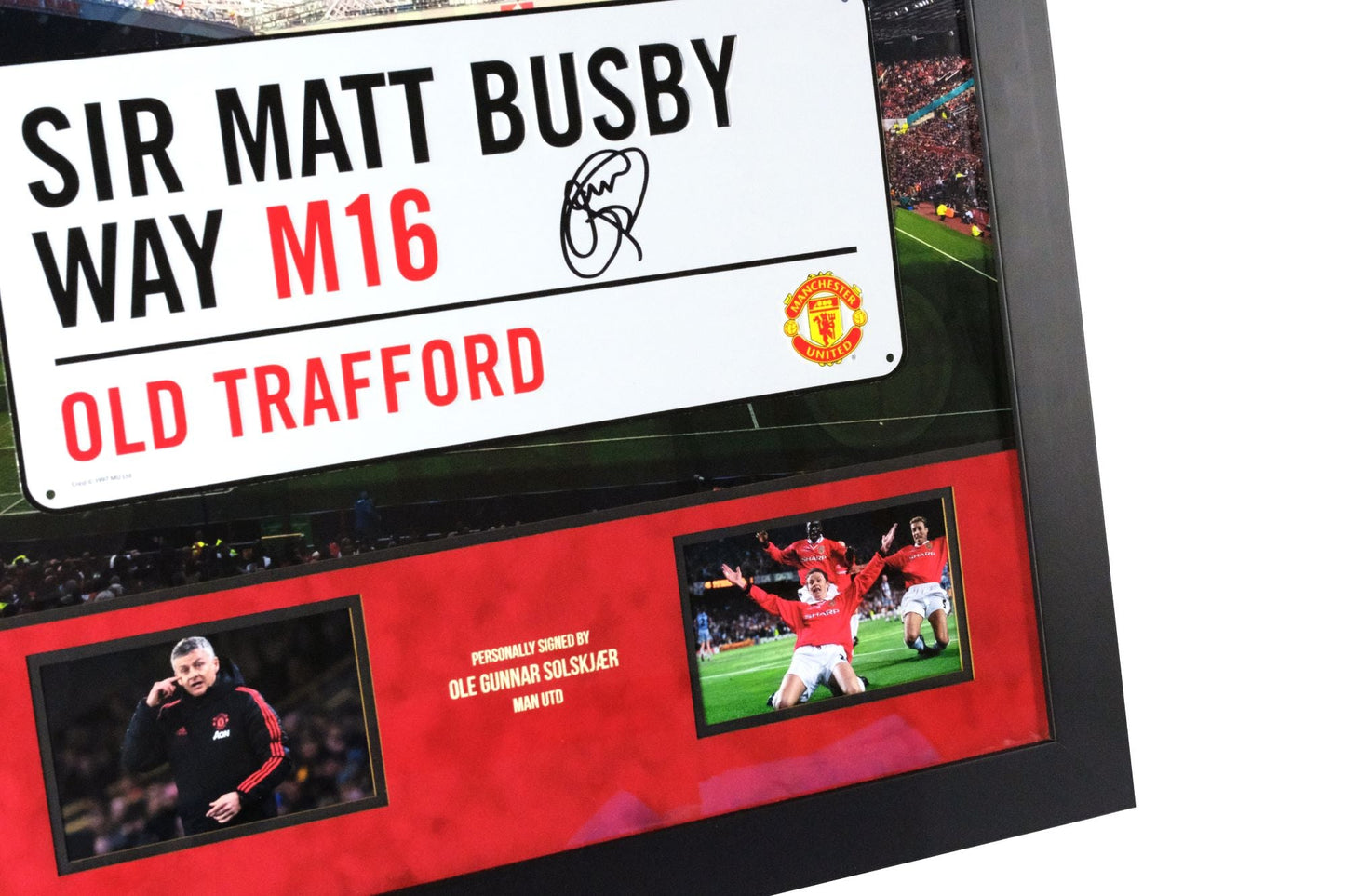 Ole Gunnar Solskjær Signed Roadsign Framed Display