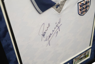 Paul Gascoigne Signed England Shirt Framed Display - Memorabilia Framers Shop