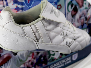 Paul 'GAZZA' Gascoigne Signed boot England - Memorabilia Framers Shop