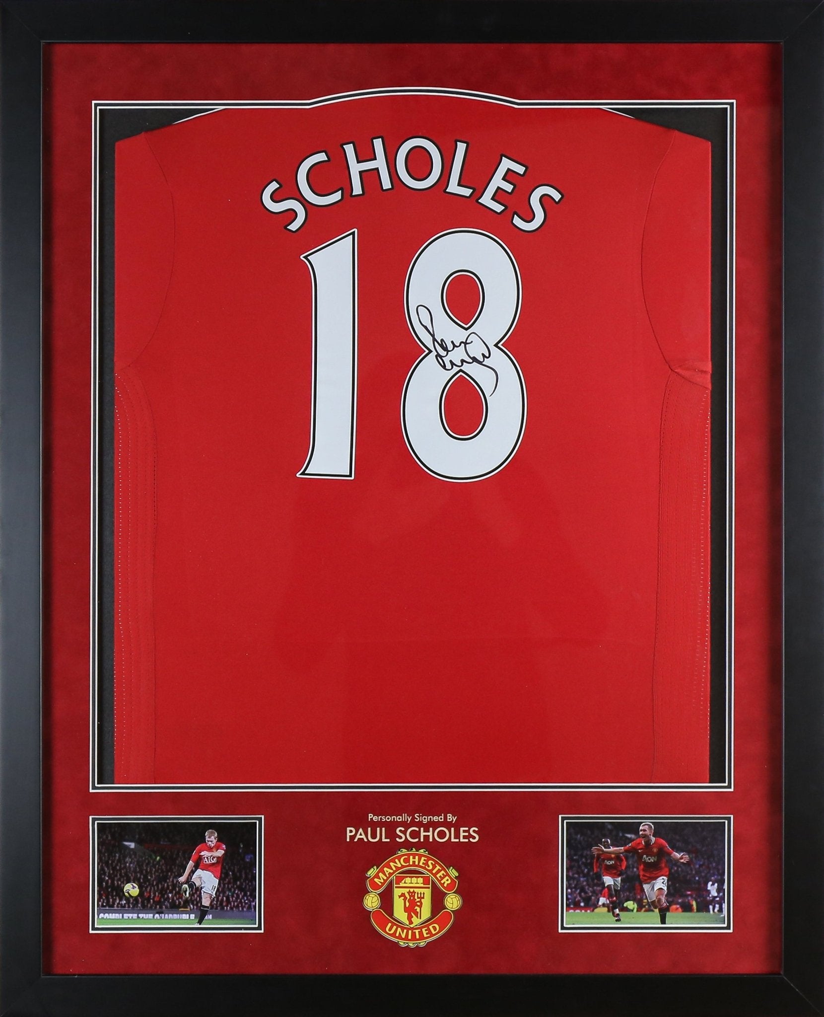 Paul Scholes Man United Signed Shirt Framed Display - Memorabilia Framers Shop