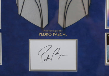 Pedro Pascal Signed Madelorian White card Framed Display - Memorabilia Framers Shop