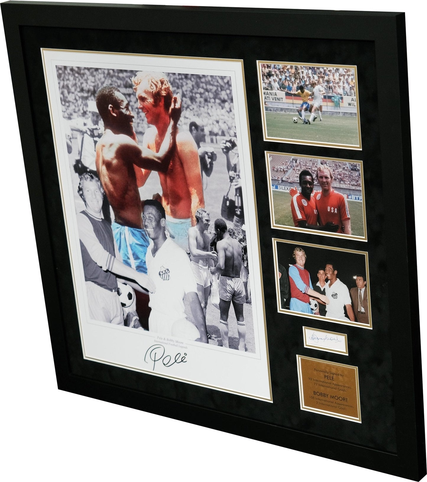 Pele and Bobby Moore Signed Display - Memorabilia Framers Shop