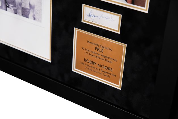 Pele and Bobby Moore Signed Display - Memorabilia Framers Shop