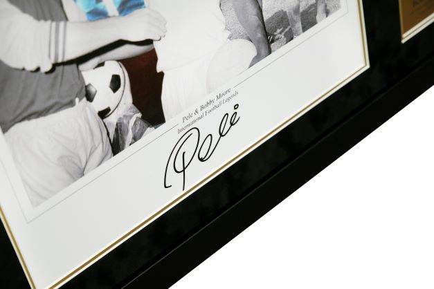 Pele and Bobby Moore Signed Display - Memorabilia Framers Shop