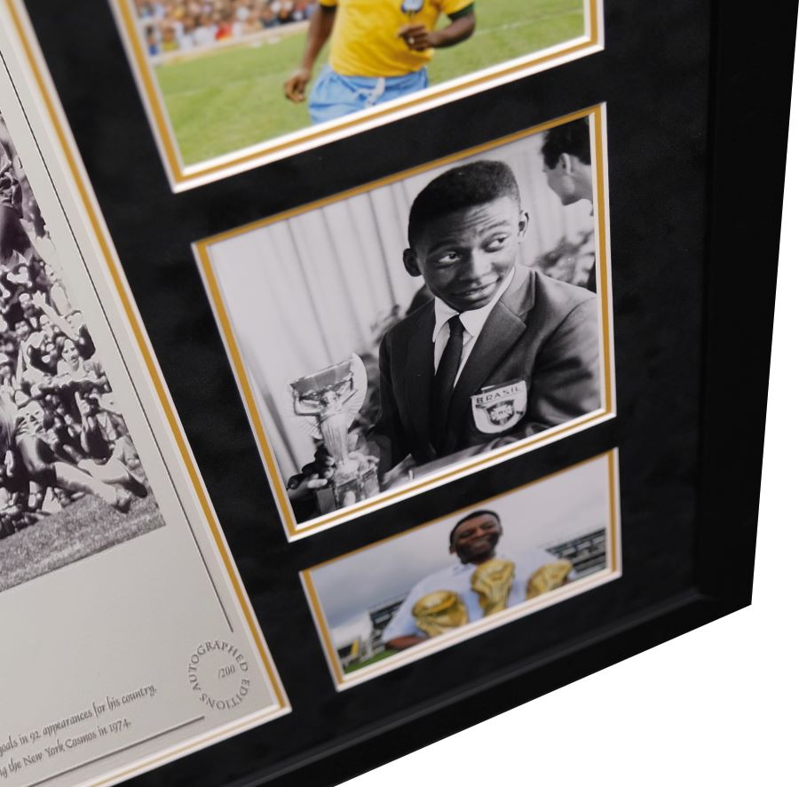 Pele Signed 1970 World Cup Montage Photograph Display - Memorabilia Framers Shop