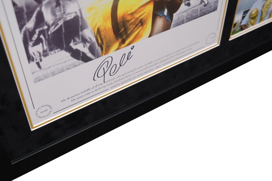 Pele Signed Photograph Collage Display - Memorabilia Framers Shop