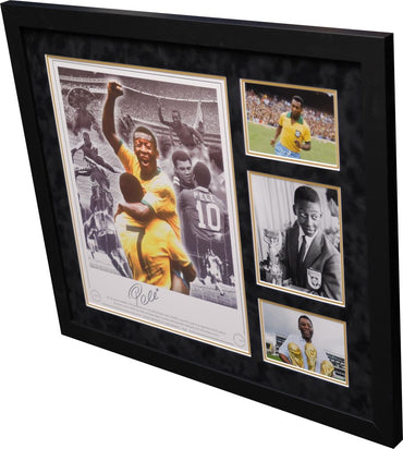 Pele Signed Photograph Collage Display - Memorabilia Framers Shop