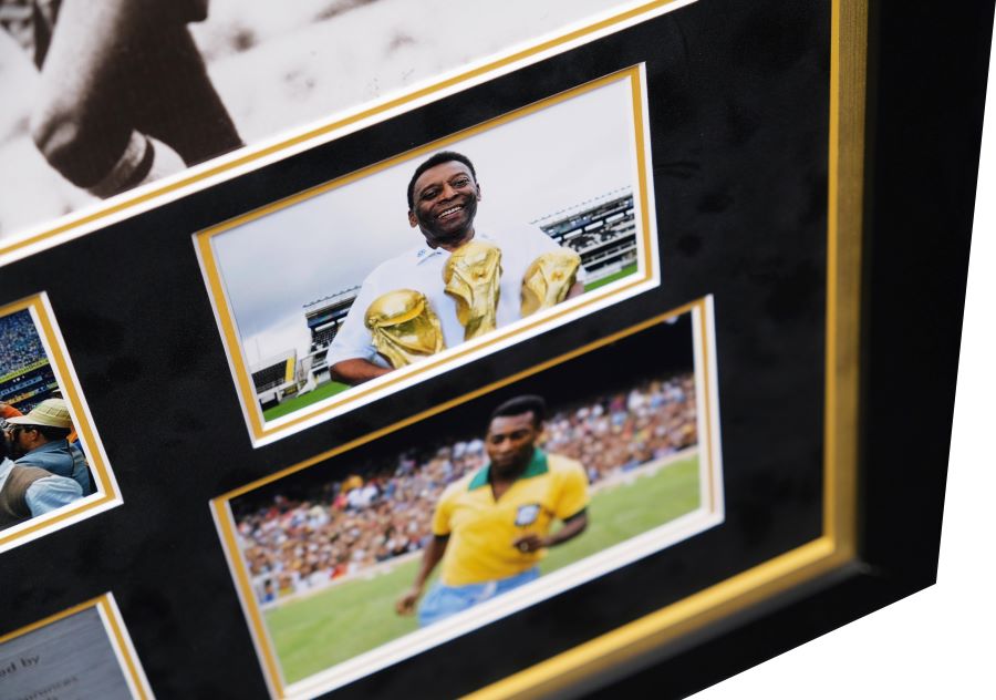 Pele signed Photograph Framed Display - Memorabilia Framers Shop
