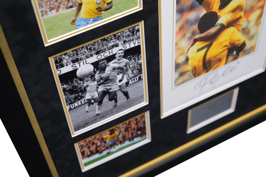 Pele signed Photograph Framed Display - Memorabilia Framers Shop