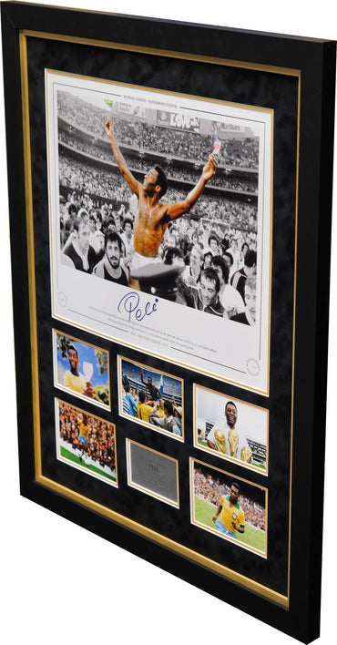 Pele signed Photograph Framed Display - Memorabilia Framers Shop