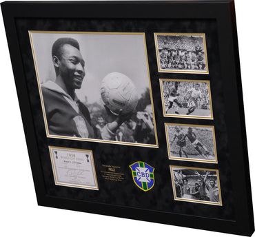 Pele Signed Photograph Framed Display - Memorabilia Framers Shop