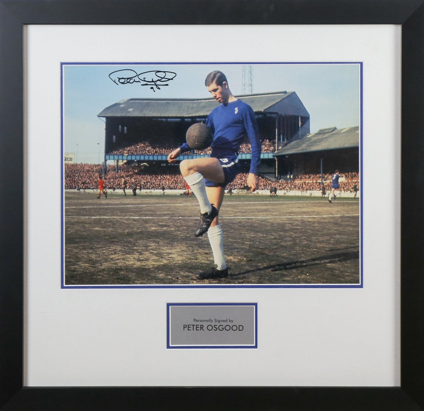 Peter Osgood Signed Chelsea 12x16 Photograph Framed Display - Memorabilia Framers Shop
