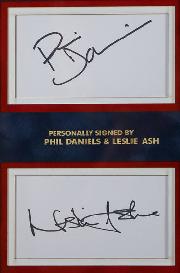 Phil Daniels and Lesley Ash Signed Quadrophenia White card Framed Display - Memorabilia Framers Shop
