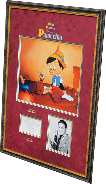 Pinocchio Photograph Display Signed by Dickie Jones - Memorabilia Framers Shop