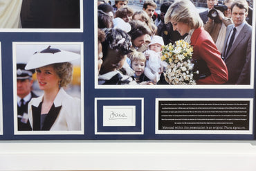 Princess Diana Signed Historial Document Framed Display - Memorabilia Framers Shop