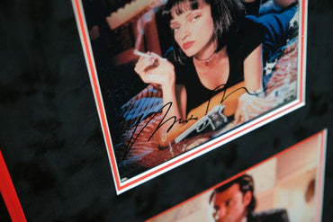 Pulp Fiction Framed Poster Display Signed by John Travolta and Uma Thurman - Memorabilia Framers Shop