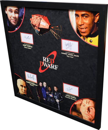 Red Dwarf Signed photo display by Danny John-Jules,Chris Barrie,Craig Charles, Robert Llewellyn - Memorabilia Framers Shop