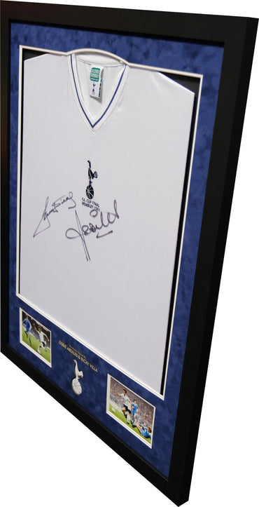 Ricky Villa and Ossie Ardiles Signed Spurs Shirt Framed Display - Memorabilia Framers Shop