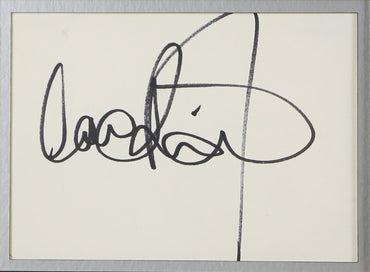 Robbie Williams Signed White card Framed Display - Memorabilia Framers Shop