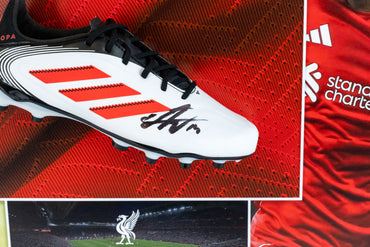 Alexander Isak Hand-Signed Liverpool Boot Display