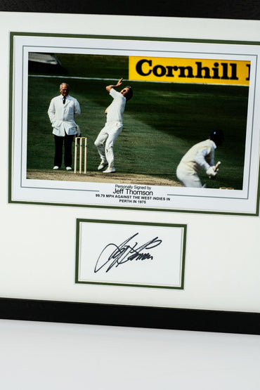Jeff Thomson Signed Montage Whitecard Display
